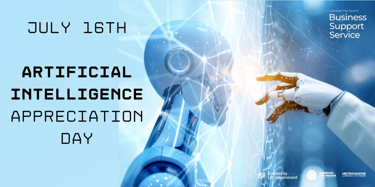LpoolBizGrowth's tweet image. 🗓️ July 16th is #ArtificialIntelligenceAppreciationDay - a great opportunity to remind #Liverpool businesses about support to help integrate #AI into operations, including #grants & #training
Contact us for info👉 liverpool.gov.uk/businesssuppor…
#ArtificialIntelligence #AI #AIforGood