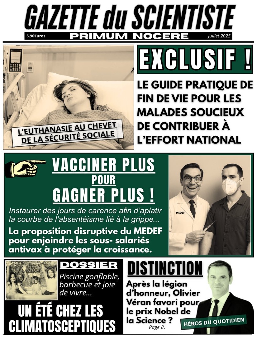 Les amis, la Une de la Gazette du Scientiste. 🤓