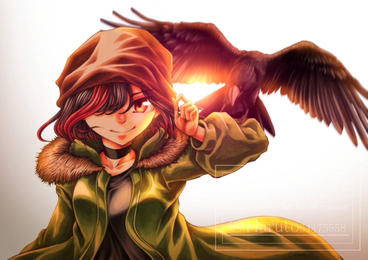 Haruto64475558's tweet image. タイトル「カラスの少女」
このキャラクターは個人的にトップクラスに気に入っているオリキャラです‼️😂
#上手いとか下手とかそういうのは関係なく自分が気に入っている絵