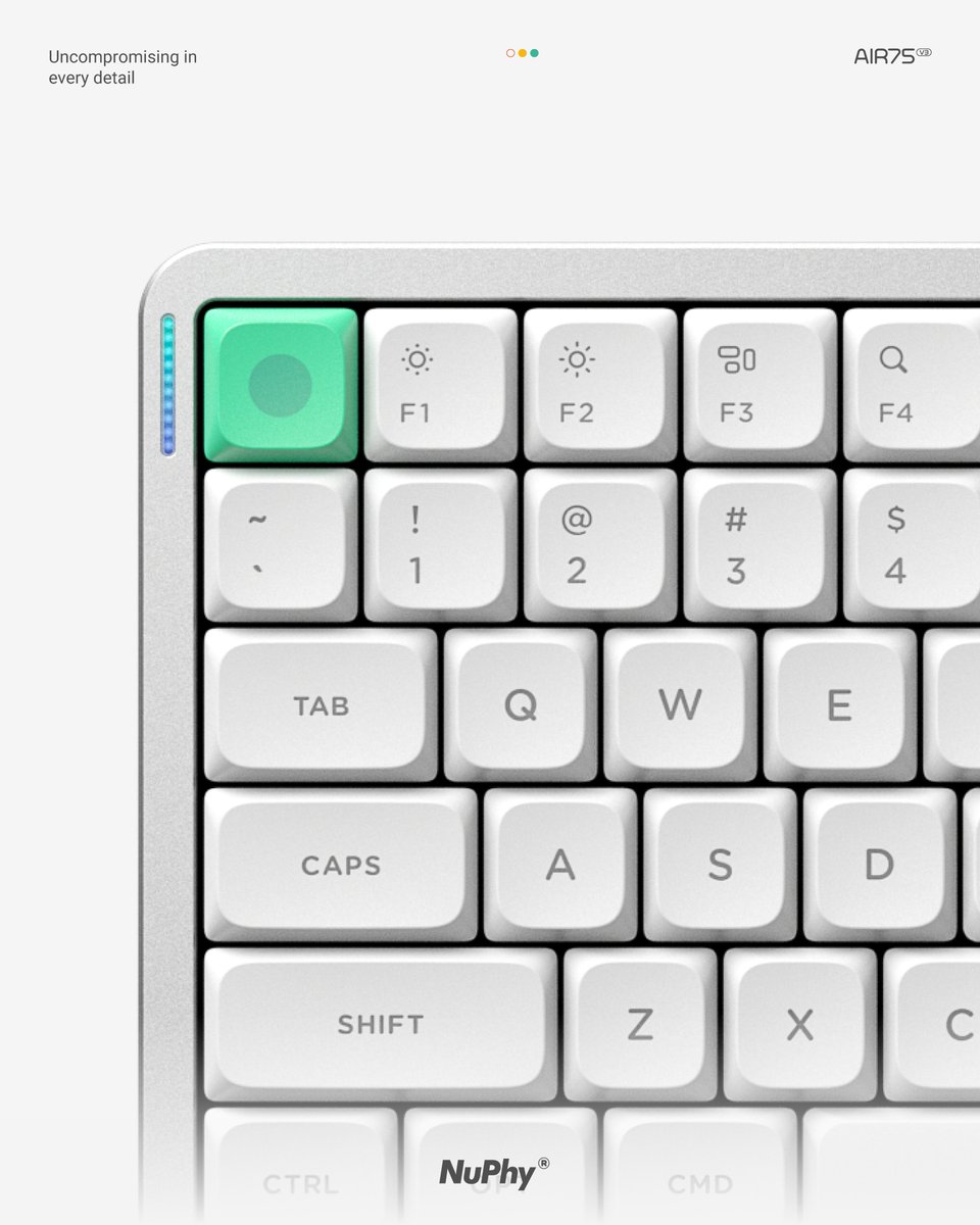 nuphystudio's tweet image. Air75 V3 | Built Different
CNC-machined aluminum. 220-grit anodized finish.
Matte to the eyes, metal to the touch — premium in every detail.
#nuphy #air75v3 #keyboard #premiumgear #mechanicalkeyboard #lowprofilekeyboard