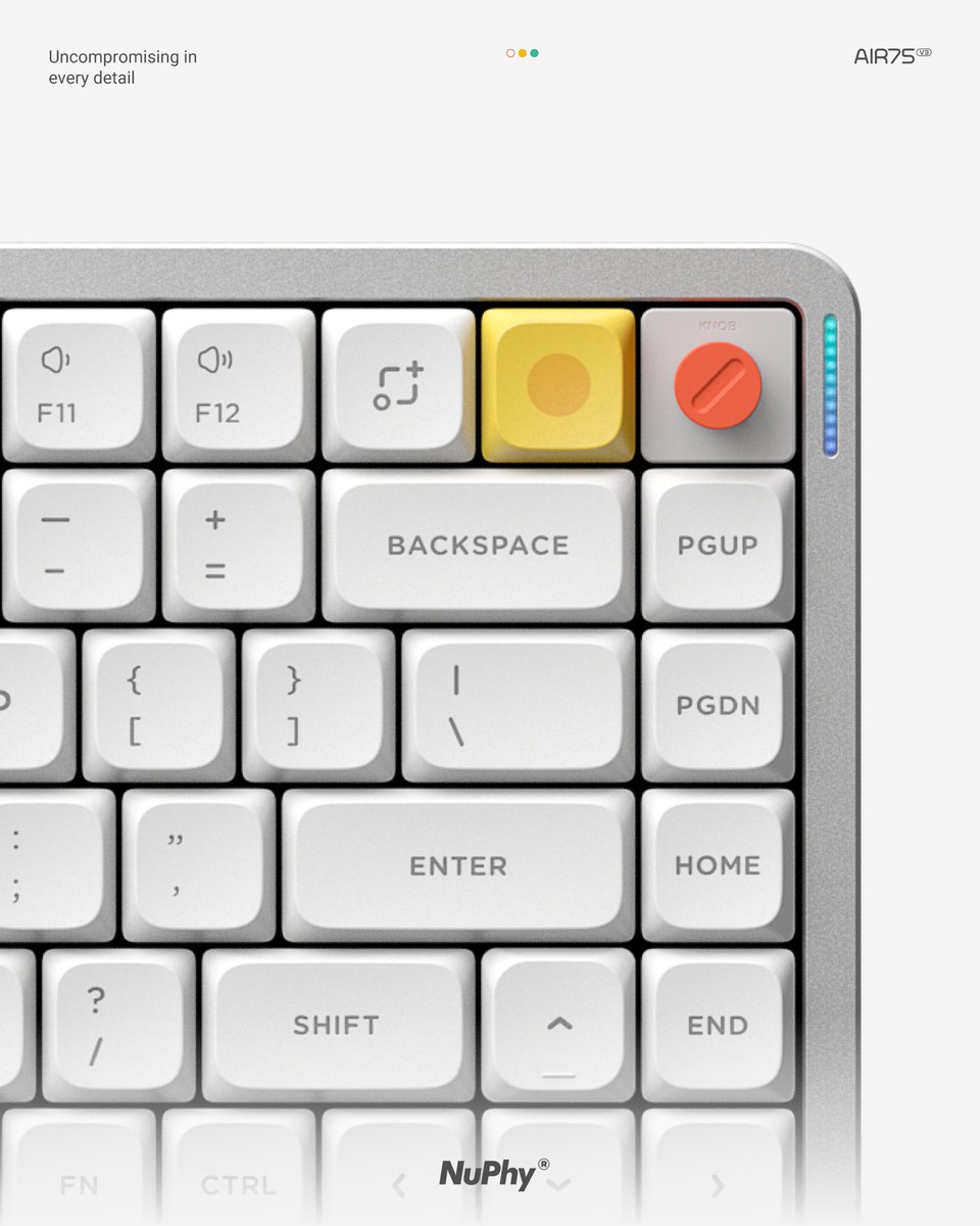 nuphystudio's tweet image. Air75 V3 | Built Different
CNC-machined aluminum. 220-grit anodized finish.
Matte to the eyes, metal to the touch — premium in every detail.
#nuphy #air75v3 #keyboard #premiumgear #mechanicalkeyboard #lowprofilekeyboard
