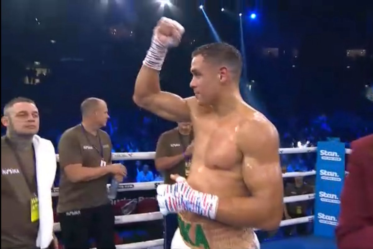 David Nyika bounces back from his January defeat at the hands of Jai Opetaia, forces Nik Charalampous to retire after round 5 of a scheduled 8 in Sydney #GallenSBW