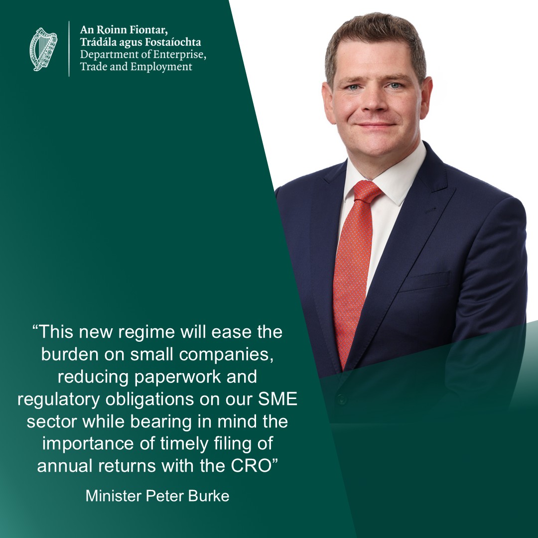 DeptEnterprise's tweet image. Minister @peterburkefg ntroduces an amended audit exemption regime for small and micro companies.

➡️ He said “This new regime will ease the burden on small companies, reducing paperwork and regulatory obligations on our SME sector while bearing in mind the importance of timely…