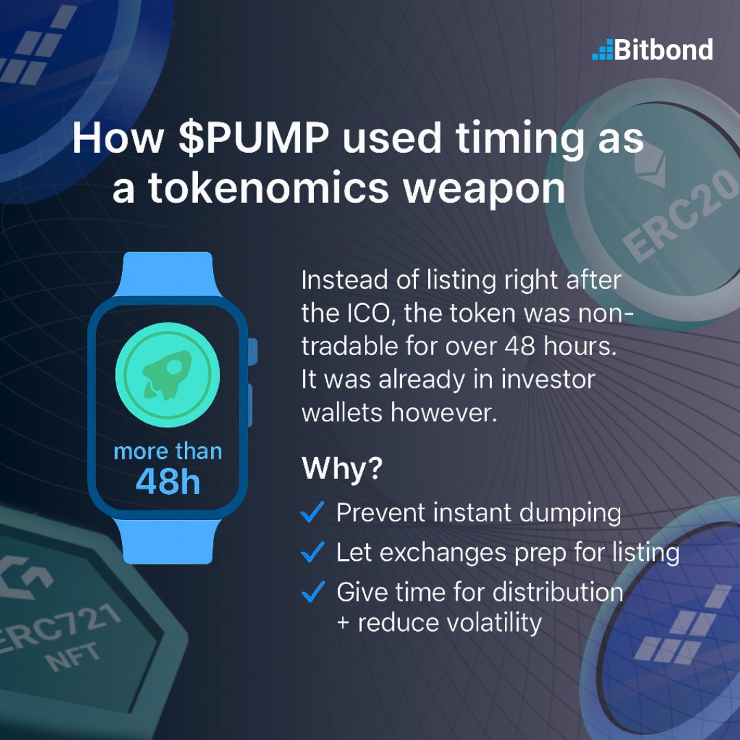 Bitbond's tweet image. With Token Tool, you can implement similar mechanisms as $PUMP:
🛡️ Add transfer restrictions using set freeze authority
🔓 Revoke control when ready by revoking update authority
📈 Launch on your own terms
Not every token needs a bonding curve.
Sometimes, control > hype.