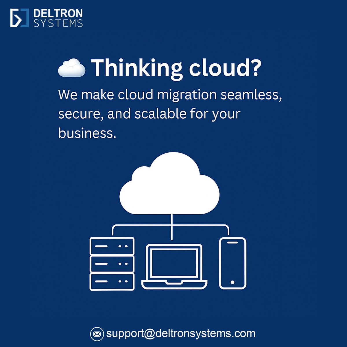 DeltronSystems's tweet photo. 🌩️ 𝐓𝐡𝐢𝐧𝐤𝐢𝐧𝐠 𝐜𝐥𝐨𝐮𝐝?

We make cloud migration 𝐬𝐞𝐚𝐦𝐥𝐞𝐬𝐬, 𝐬𝐞𝐜𝐮𝐫𝐞, 𝐚𝐧𝐝 𝐬𝐜𝐚𝐥𝐚𝐛𝐥𝐞 for your business. Say goodbye to downtime and hello to growth!

📩 Contact us: support@deltronsystems.com

#CloudMigration #TechSolutions #businessgrowthmindset https://t.co/rayJL7sULs