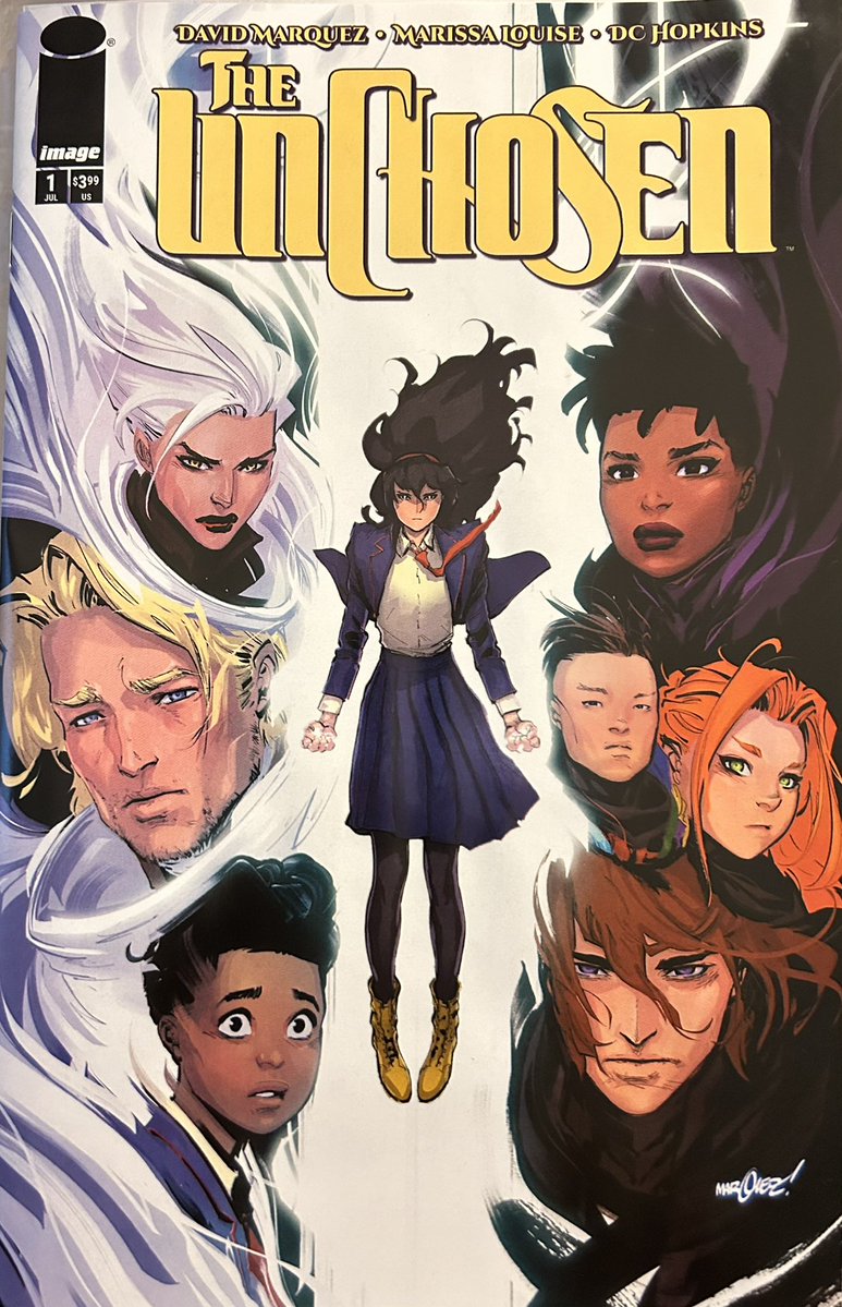 comicsmiz's tweet image. #UnChosen #1 by @DaveMarquez. We learn about our main character, Aida who was born with the gift of The Word, a magic ability. She used her untrained gift with disastrous results. Luckily, there is a school she goes to that helps train The Word. Interesting start. Recommend.