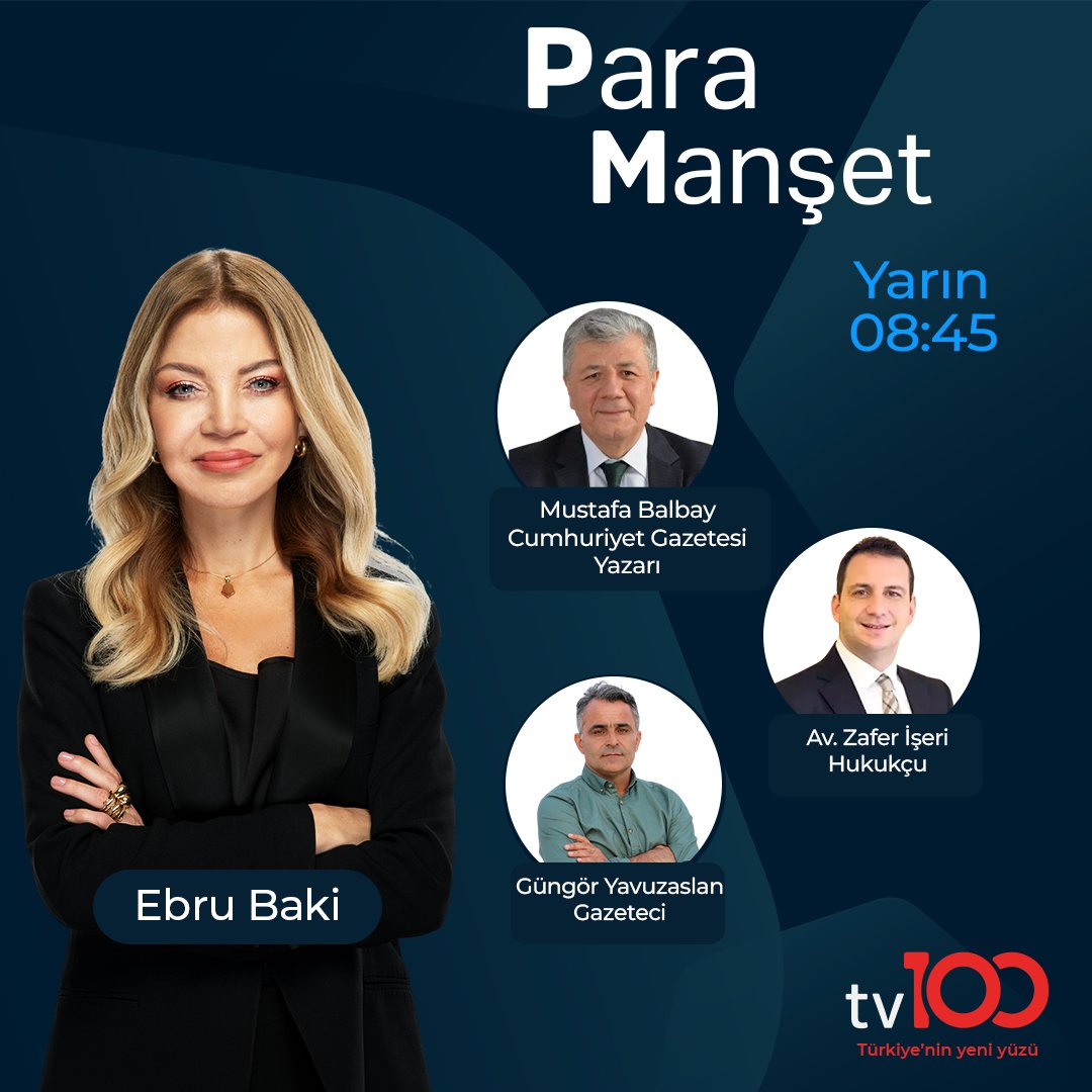✍Ekonomi, siyaset, zorluklar…  

Hayatı paylaşmak, birlikte dertleşmek için her sabah sizinle birlikteyiz!

<a href="/EbruBaki/">Ebru Baki</a> soruyor;  

Cumhuriyet Gazetesi Yazarı Mustafa Balbay (<a href="/mustafabalbay/">Mustafa BALBAY</a>)
Hukukçu Av. Zafer İşeri (<a href="/zaferiseri/">avzaferiseri</a>) 
Gazeteci Yazar Güngör Yavuzaslan (<a href="/gyavuzaslan74/">GÜNGÖR YAVUZASLAN</a>)
