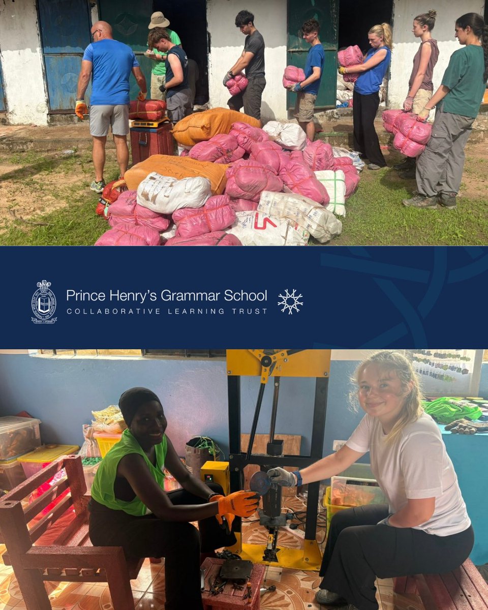 Update from 'The Gambia'!  Students shifted nearly 8 tonnes of waste plastic today, then had a go at making coasters!