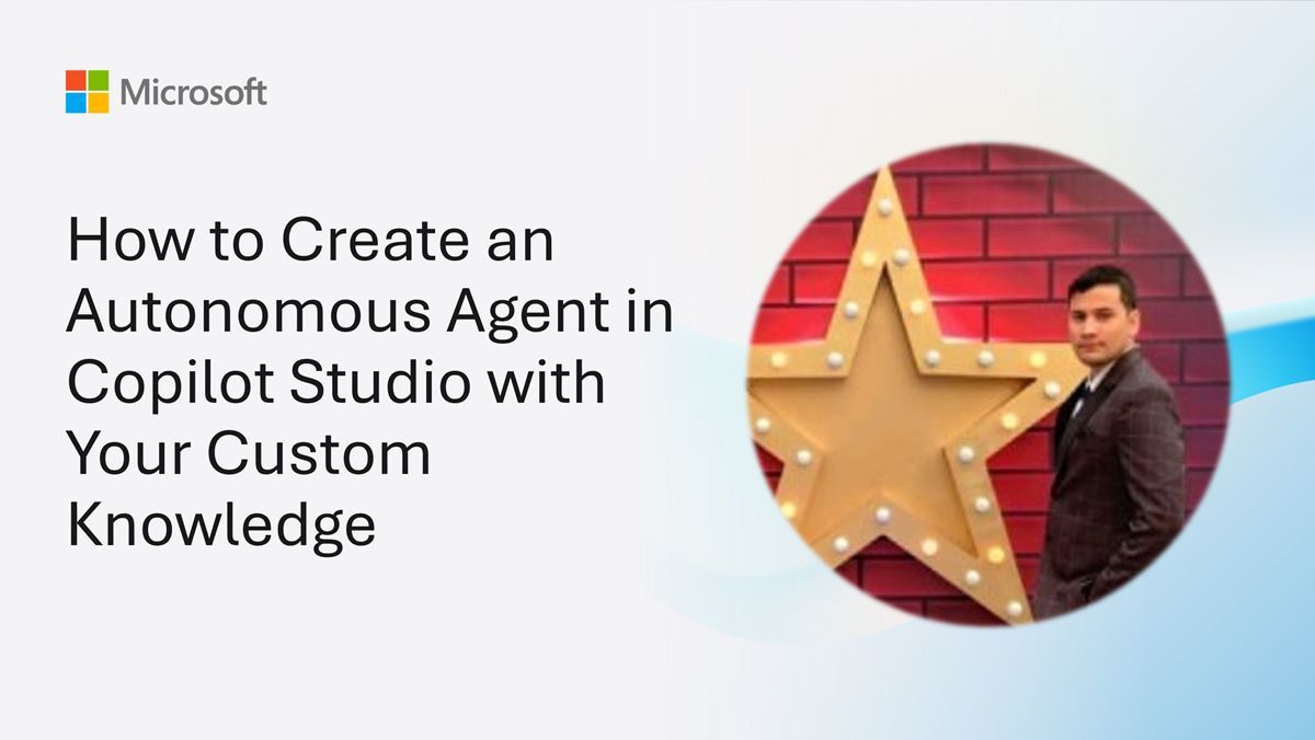 💡 Build autonomous agents in Copilot Studio with custom knowledge and actions!

Shiv Sharma demos knowledge bases, weather lookup with Power Automate, and Teams deployment.

📺 youtu.be/PpfkPjQE76w

#Microsoft365Dev #Copilot #CopilotStudio