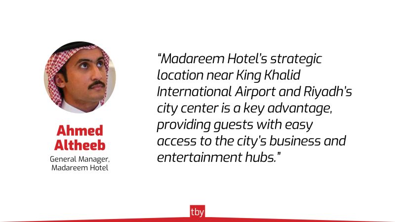TBY talks to Ahmad Altheeb, General Manager of Madareem Hotel, about Saudi Arabia’s Vision 2030, the hospitality sector, and smart solutions in the sector. 

Read the full interview here: bit.ly/4k2Xd5l

<a href="/madareemhotel/">Madareem Hotel فندق مداريم</a>