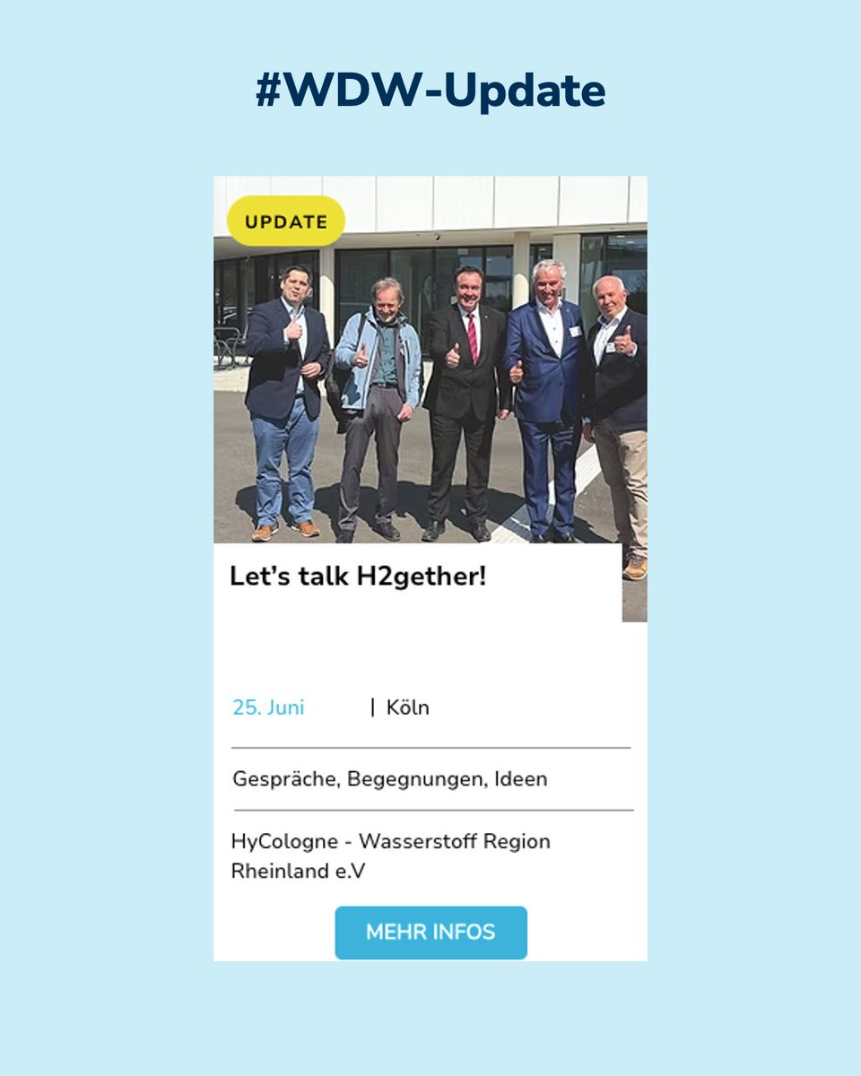 Woche_des_H2's tweet image. #WDW-Update
Am 25. Juni trafen sich HyCologne Network & Friends (Mitglieder und interessierte Gäste) in den Räumen der IHK Köln zum lockeren Austausch.
Für ein Update im Hashtag#WDW-Kalender nach "UPDATE" filtern ... lnkd.in/epRJr3Xk
#WDW2025
#WasserstoffErleben