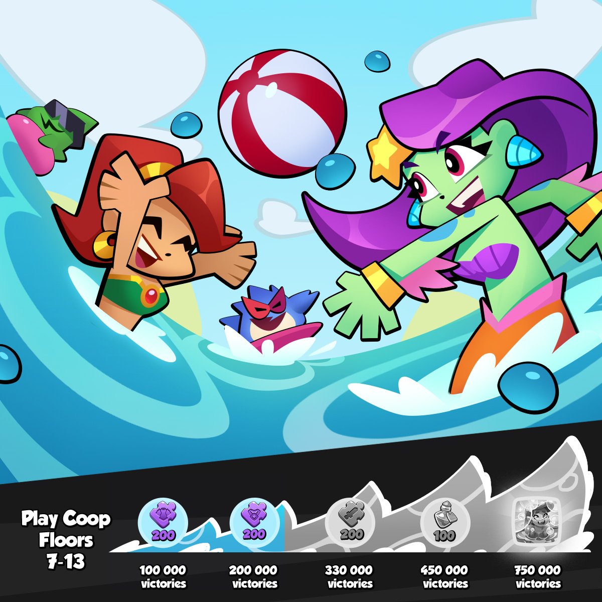 🏖️ The weather's perfect for everyone to join Mermaid for some fun and games in the water! Know what would make it even more fun? You stirring the ocean into beautiful seafoam-crested waves! 

💪 Your efforts keep pushing everyone forward! You've raised 223 333 waves, which means