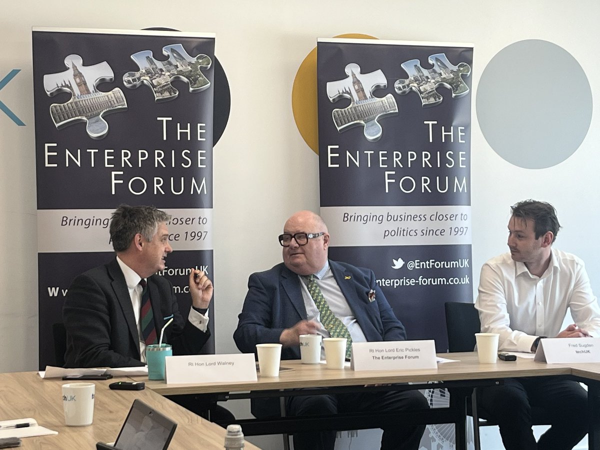 EntForumUK's tweet image. This morning we were delighted to welcome @LordWalney to discuss “The economics of rearmament. What must change so business and Government can deliver the new era of national security?”. Thank you to @techUK for kindly hosting today’s discussion and @EricPickles for chairing