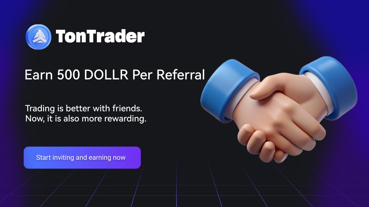 Earn 500 DOLLR Per Referral ✅

Trading is better with friends. Now, it is also more rewarding.

Here is how you can earn 500 DOLLR for every successful referral:

1️⃣ Share your unique referral link
2️⃣ Your friend signs up and starts trading
3️⃣ You both receive 500 DOLLR