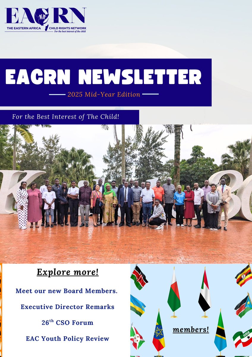 EacrnRegional's tweet image. 📰 Our 2025 Mid-Year Newsletter is out!

Get the latest updates on our work to advance children’s rights across Africa🌍, key highlights from our Annual General Meeting, and more.

📥 Read it here: acrobat.adobe.com/id/urn:aaid:sc…