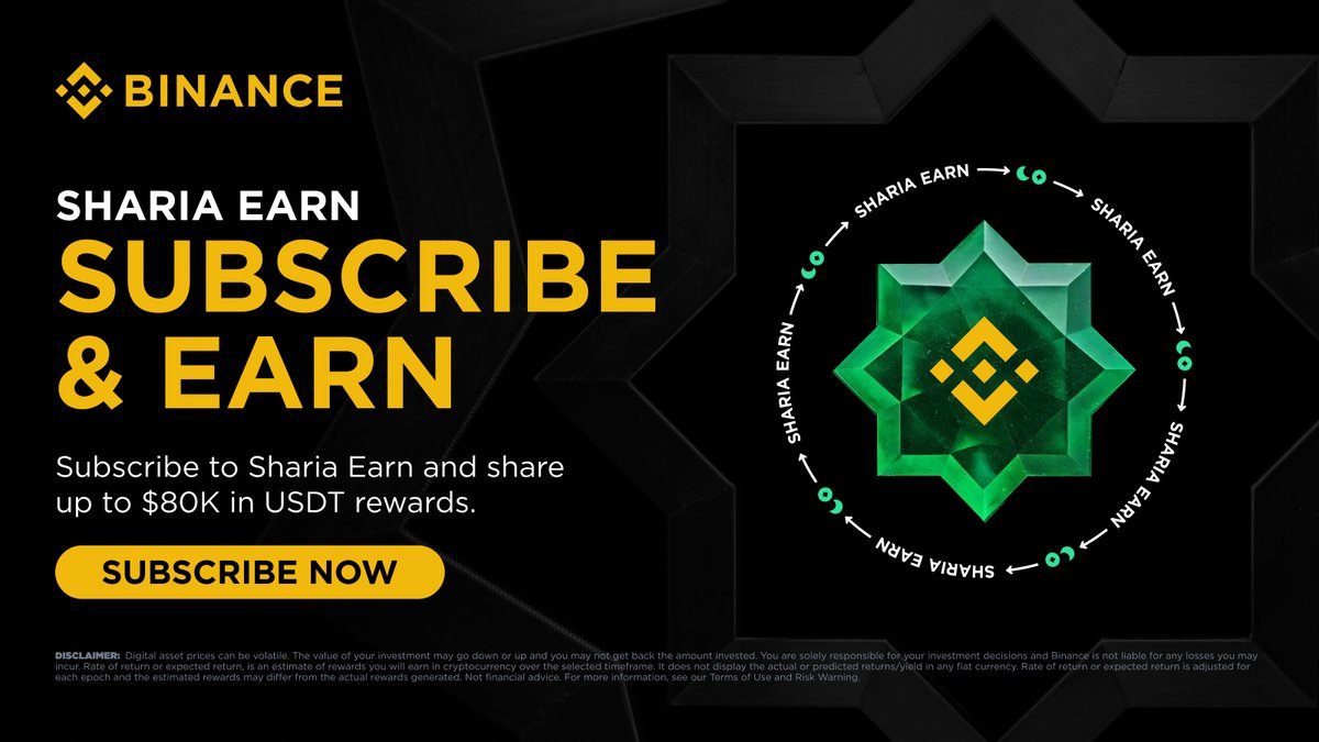 BinancePk's tweet image. We&apos;re celebrating the launch of Binance Sharia Earn with an exclusive promo! 

Subscribe $100+ and grab a share of up to $80K USDT!

Start earning crypto rewards aligned with Islamic principles.

Subscribe 👉 shorturl.at/Na5gz

Note: access to Sharia Earn requires the…