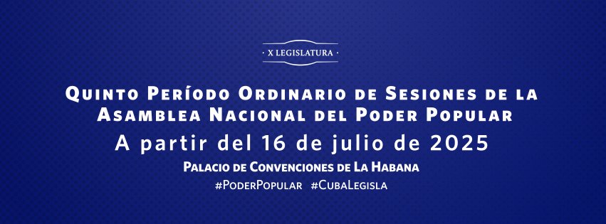 #Cuba🇨🇺 | Inicia hoy Quinto Período Ordinario de Sesiones de la Asamblea Nacional del #PoderPopular, en su X Legislatura 

✅️ Siga en Hilo en X todos los detalles de la primera jornada este 16 de julio 👇 

#CubaLegisla