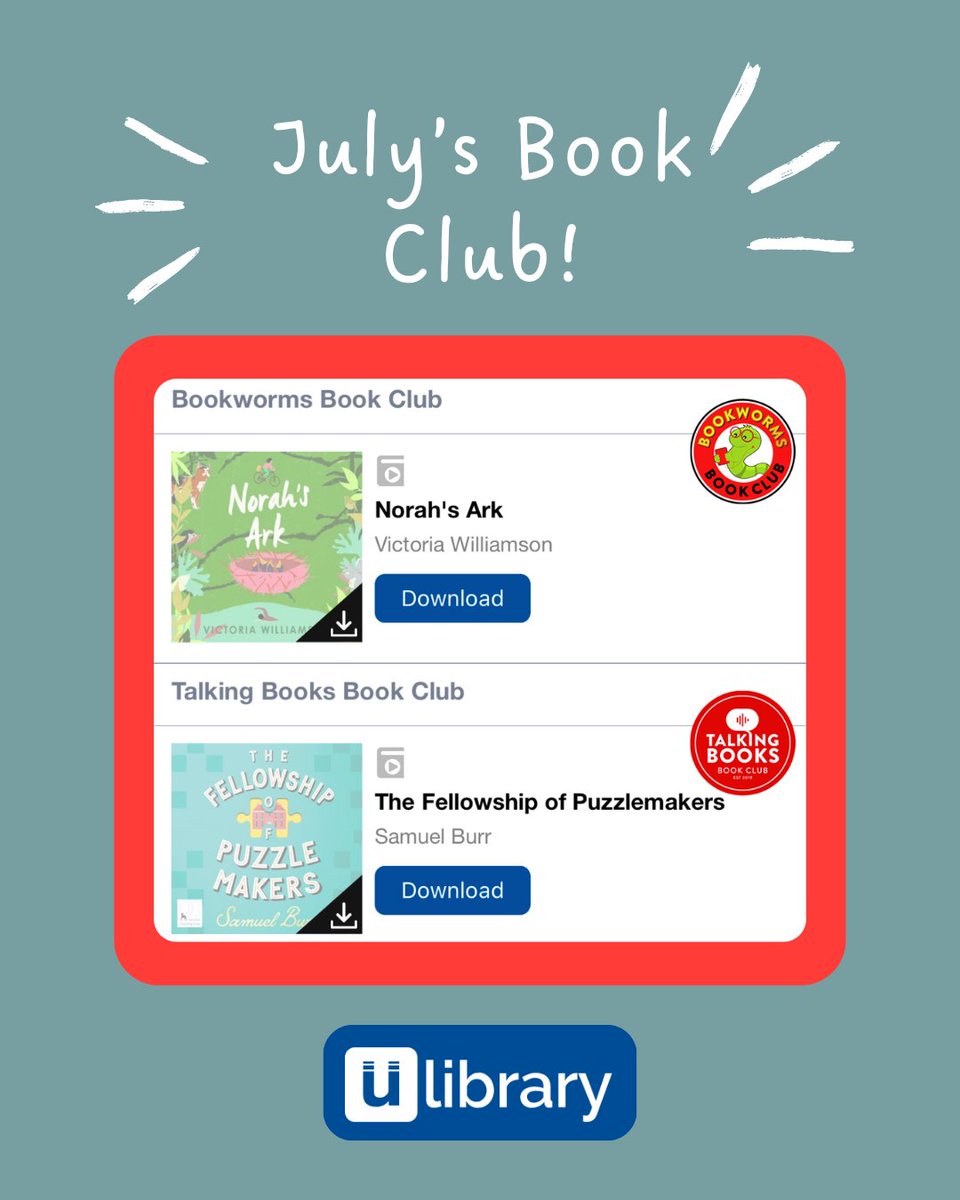 This month’s uLibrary Book Clubs are here!

Download and join the discussion, all free with your library card.

Perfect for summer reading with no pressure, no waitlists, and no cost.