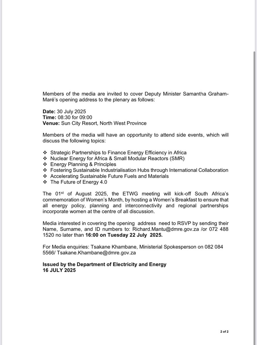 DOEE_ZA's tweet image. ENERGY TRANSITIONS WORKING GROUP TO CONVENE THIRD G20 TECHNICAL MEETING IN SUN CITY RESORT