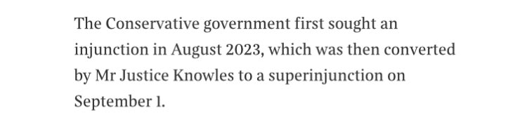 <a href="/trussliz/">Liz Truss</a> The leak happened in February 2022 — WHEN YOU WERE THE FOREIGN SECRETARY!

And you were the Prime Minister until just 10 months before your party sought an injunction.

You can only **believably** claim to be shocked if you had absolutely no idea what was going on IN YOUR