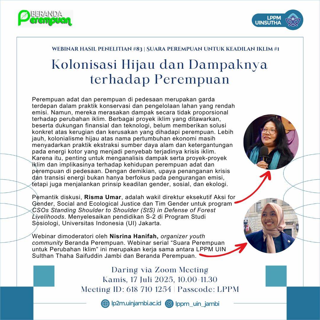 #Perempuan 
Diskusi, Kolonisasi Hijau dan Dampaknya bagi Perempuan