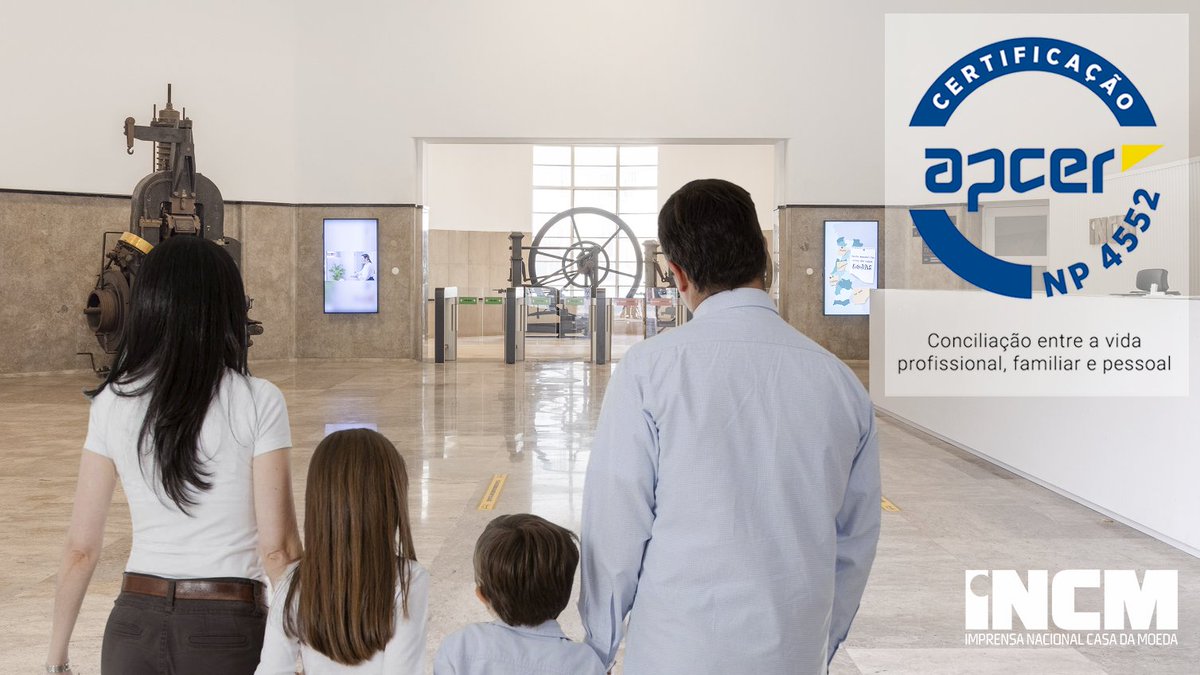 A INCM procura assegurar aos seus trabalhadores o equilíbrio entre a vida profissional, familiar e pessoal sendo uma das primeiras empresas certificadas em Portugal nesta área.

Saiba mais sobre as áreas em que INCM possui certificações: incm.pt/site/certifica…