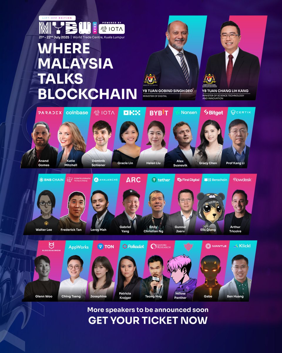 Goldchau.eth (@goldchau_eth) on Twitter photo Why should join 21 -22 July <a href="/MalaysiaBCW/">MY Blockchain Week</a> ๐ฒ๐พ
Government Participation: Ministry of digital, Ministry of science, technology and innovation
Organiser: <a href="/LydianLabsLLC/">Lydian Labs</a>
Strategic Partner with <a href="/arcthecommunity/">ARC</a>
Title Sponsor: <a href="/iota/">IOTA</a>
Diamond Sponsor: <a href="/base/">Base</a> <a href="/Anome_Official/">ANOME OFFICIAL</a> <a href="/AILiquid_/">AILiquid</a> Why should join 21 -22 July <a href="/MalaysiaBCW/">MY Blockchain Week</a> ๐ฒ๐พ
Government Participation: Ministry of digital, Ministry of science, technology and innovation
Organiser: <a href="/LydianLabsLLC/">Lydian Labs</a>
Strategic Partner with <a href="/arcthecommunity/">ARC</a>
Title Sponsor: <a href="/iota/">IOTA</a>
Diamond Sponsor: <a href="/base/">Base</a> <a href="/Anome_Official/">ANOME OFFICIAL</a> <a href="/AILiquid_/">AILiquid</a>
