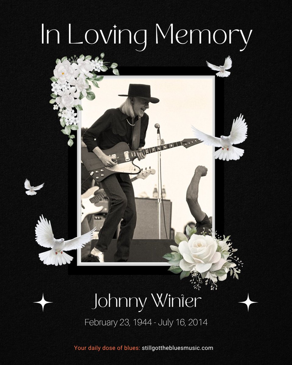 Still Got The Blues Music (@gotbluesmusic) on Twitter photo Remembering Johnny Winter! 🕊️
Johnny Winter (1944–2014) was a blues and blues-rock guitarist and producer known for his fast slide guitar and work with Muddy Waters. A key figure in blues revival, Winter earned multiple Grammys and influenced many. Remembering Johnny Winter! 🕊️
Johnny Winter (1944–2014) was a blues and blues-rock guitarist and producer known for his fast slide guitar and work with Muddy Waters. A key figure in blues revival, Winter earned multiple Grammys and influenced many.