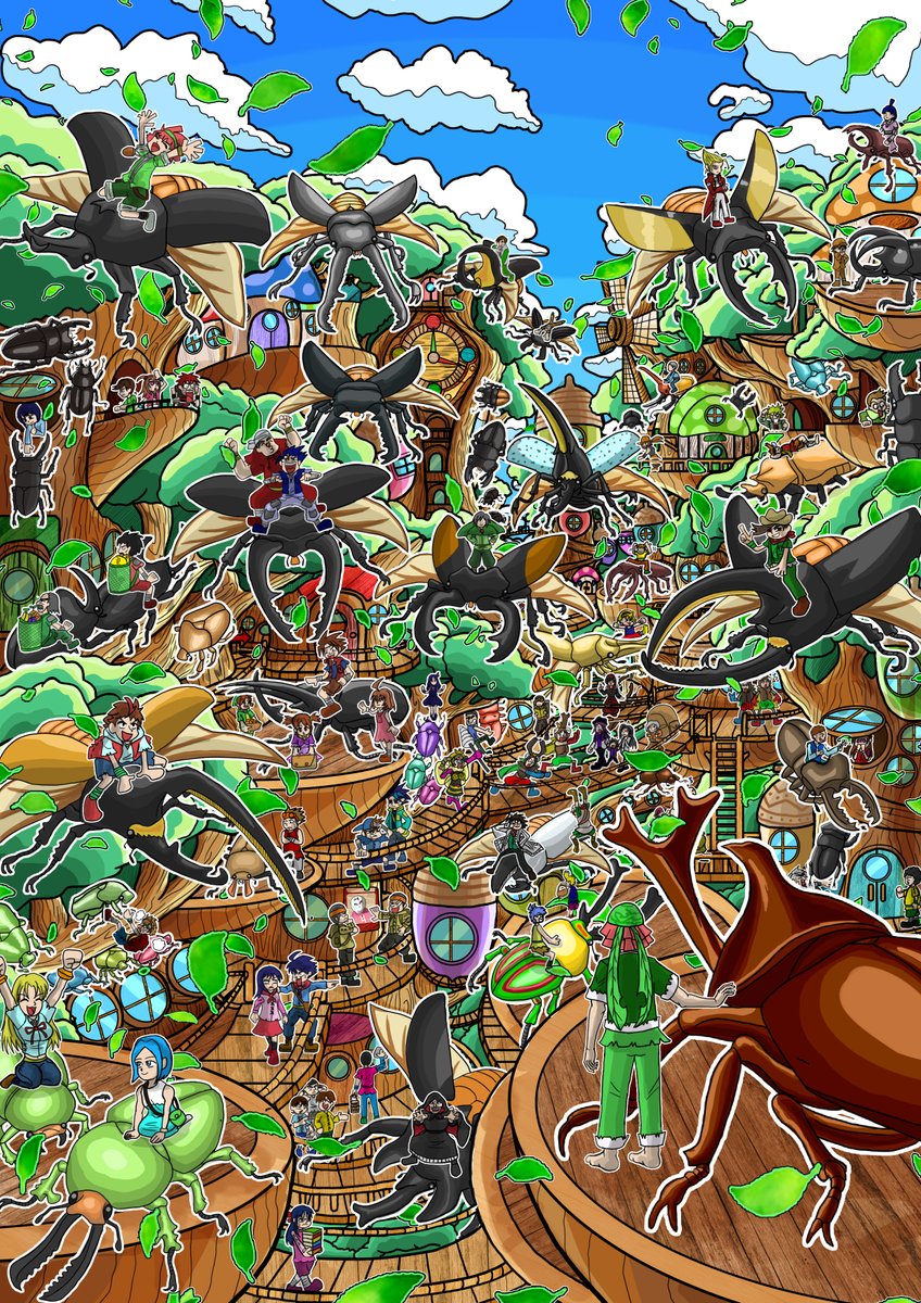 え⁉もう新ムシキングが10周年⁉
それに旧ムシキングが22年だとっ⁉
おめでとうございます！
ちなみにこのイラストは、20周年記念に描いたやつです。（オールスター感を出してみました。）
＃ムシキング
＃甲虫王者ムシキング