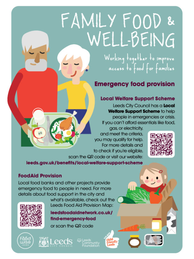 🌟 Support your family with essential resources in Leeds! Discover programs like FoodAid, Healthy Holidays, &amp; more. Download our leaflet now: [Download Here](foodwiseleeds.org/wp-content/upl…) #LeedsFamilySupport #CommunityResources #HealthyFamilies

▶️ Tag someone who needs this!