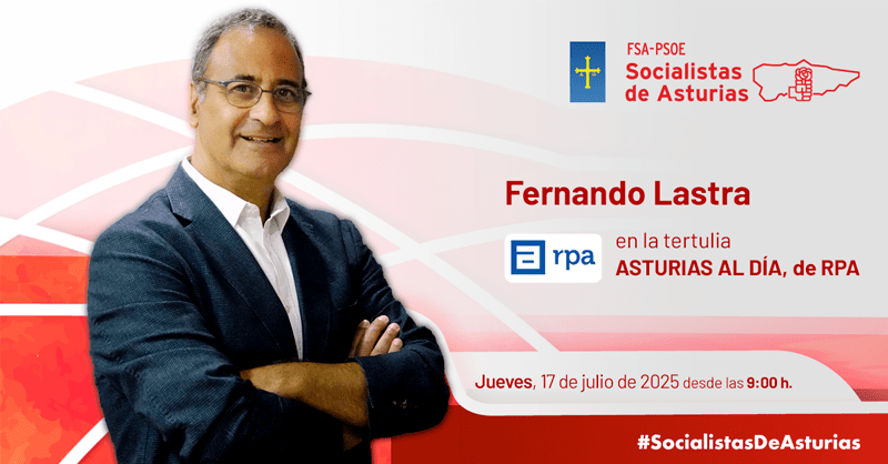 ¡Buenos días!  

Fernando Lastra participa esta mañana en la tertulia de #AsturiasAlDía, de RPA  

🔴 A partir de las 9:00 horas en rtpa.es/rpa-radio