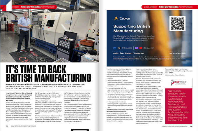 Big shoutout to our very own Phil Stanley! 👏

His recent feature in Manufacturing &amp; Engineering Magazine (MEM) has been making serious waves and the numbers speak for themselves!

📊 Over 58,000 readers 

⏱️ An average engagement time of 1 minute 28 seconds on Phil’s page

#mem