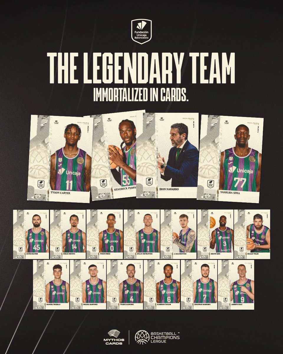 mythoshoops (@mythoshoops) on Twitter photo The architects of glory: UNICAJA! 🏆
Celebrate Unicaja’s triumph in the 2024–25 Basketball Champions League with the official Final Four Team Full Set – featuring the players and coach who made this incredible victory possible!
This exclusive set brings together the The architects of glory: UNICAJA! 🏆
Celebrate Unicaja’s triumph in the 2024–25 Basketball Champions League with the official Final Four Team Full Set – featuring the players and coach who made this incredible victory possible!
This exclusive set brings together the
