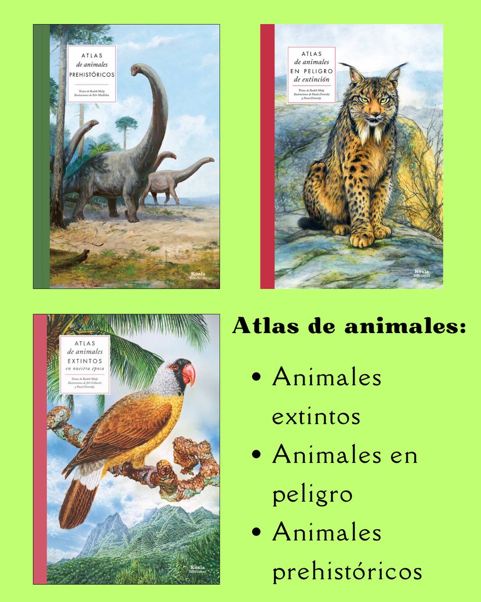 Atlas de animales prehistóricos 🦖
La historia de la vida en la Tierra a través de los animales prehistóricos  A partir de 9 años. 
Imprescindible para los aficionados a la prehistoria y mundo natural. 
buff.ly/7AJ1Gmt 
#hoyleemos
#lectura #lectores #mundonatural
