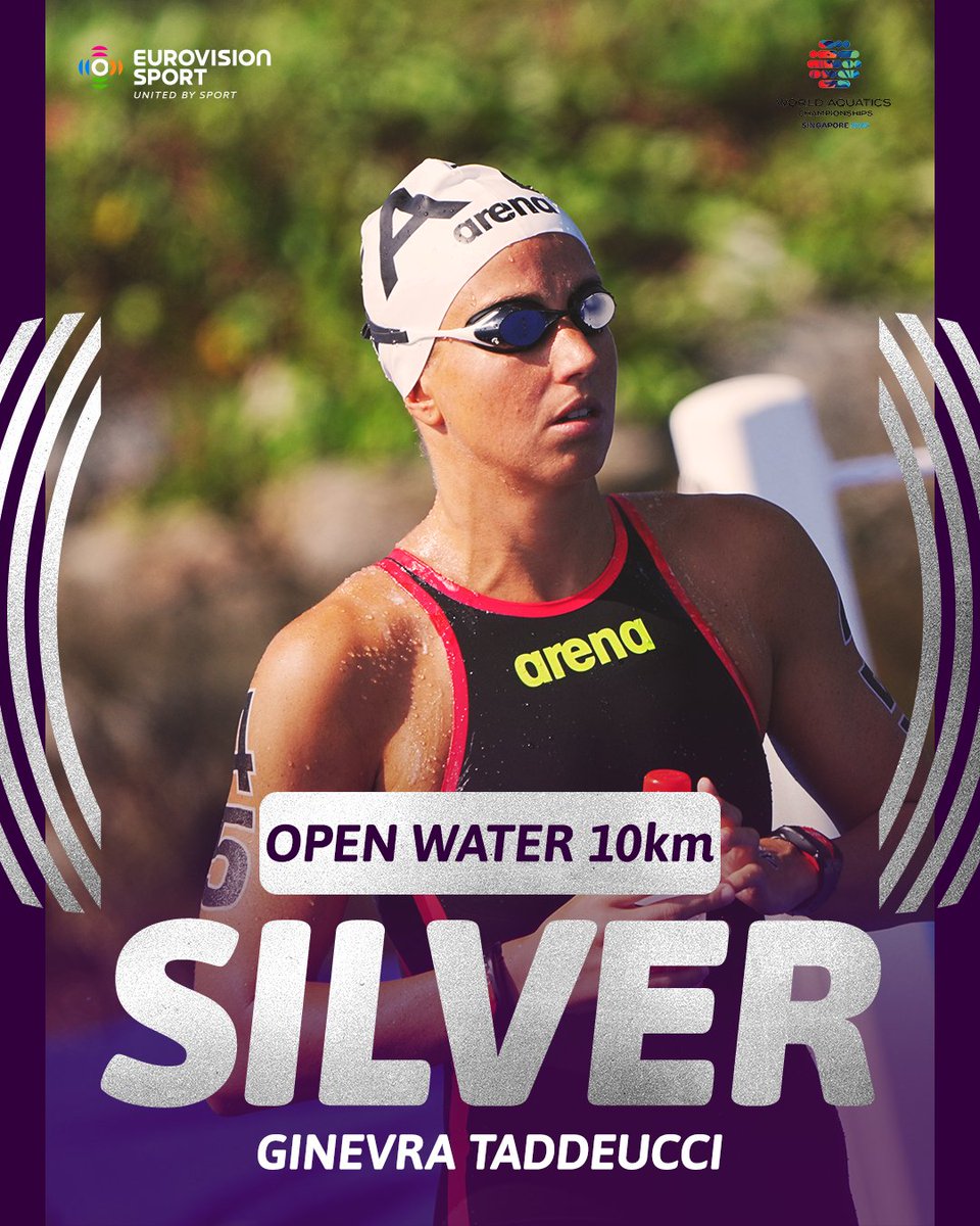 🇮🇹 History made in Singapore as Ginevra Taddeucci wins a brilliant silver in the 10km Open Water, her first ever individual World Championships medal and a huge moment for Italian swimming 🥈🌊

🎥 Watch the full race on demand on Eurovision Sport