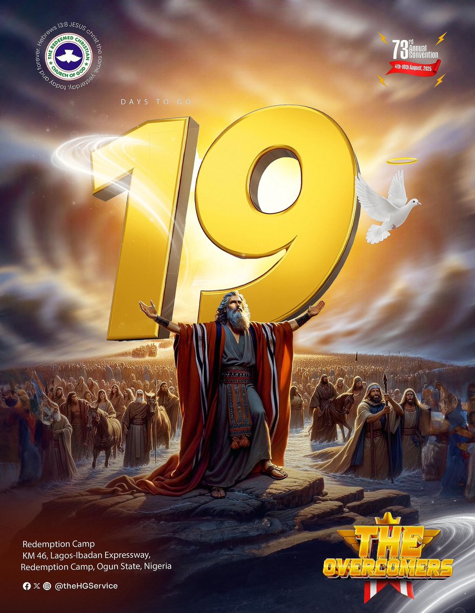 TheHGService's tweet image. 19 Days to Go!
When God leads the Overcomers, the impossible parts ways! Just like Moses stood before the Red Sea and saw it divide, you too will witness God make a way where there was none in Jesus name!
And Moses stretched out his hand over the sea; and the Lord caused the sea…