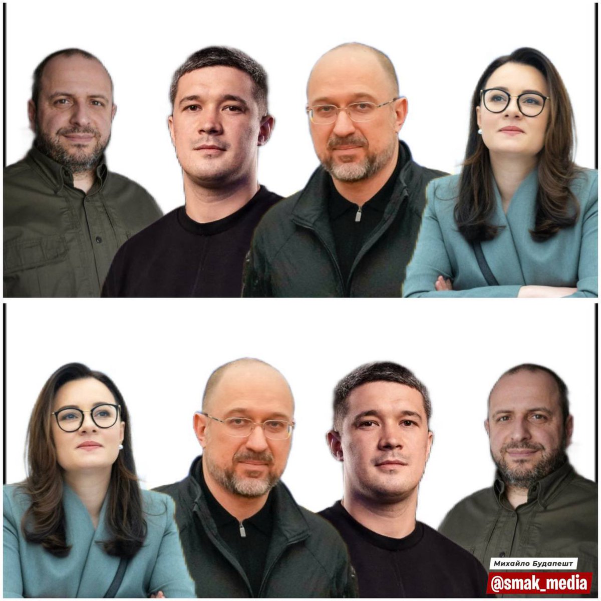 smak__media's tweet image. ⚡️Зеленський представив новий склад Кабміну
«Як бачимо на фото до та після, дві абсолютно різні команди з новими обличчями та новими підходами у державному управлінні», - Зеленський