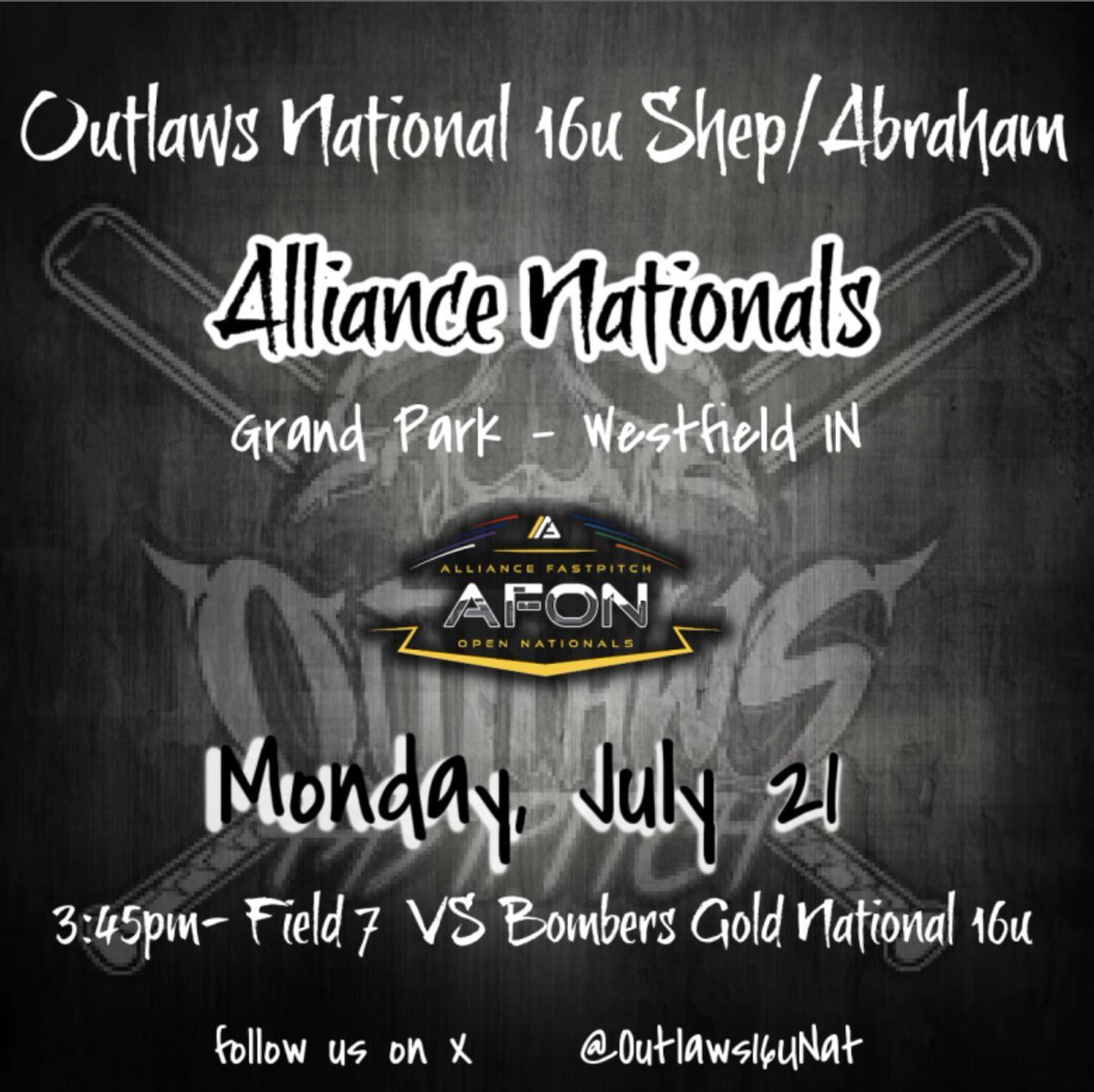 It’s time to show up and ball out. We earned our way in and now we will earn our way to the top. The Alliance Nationals start Monday. We would love to see you at 3:45 on field 7. Schedule updates will be posted on X as the tourney progresses. 
🖤☠️🥎