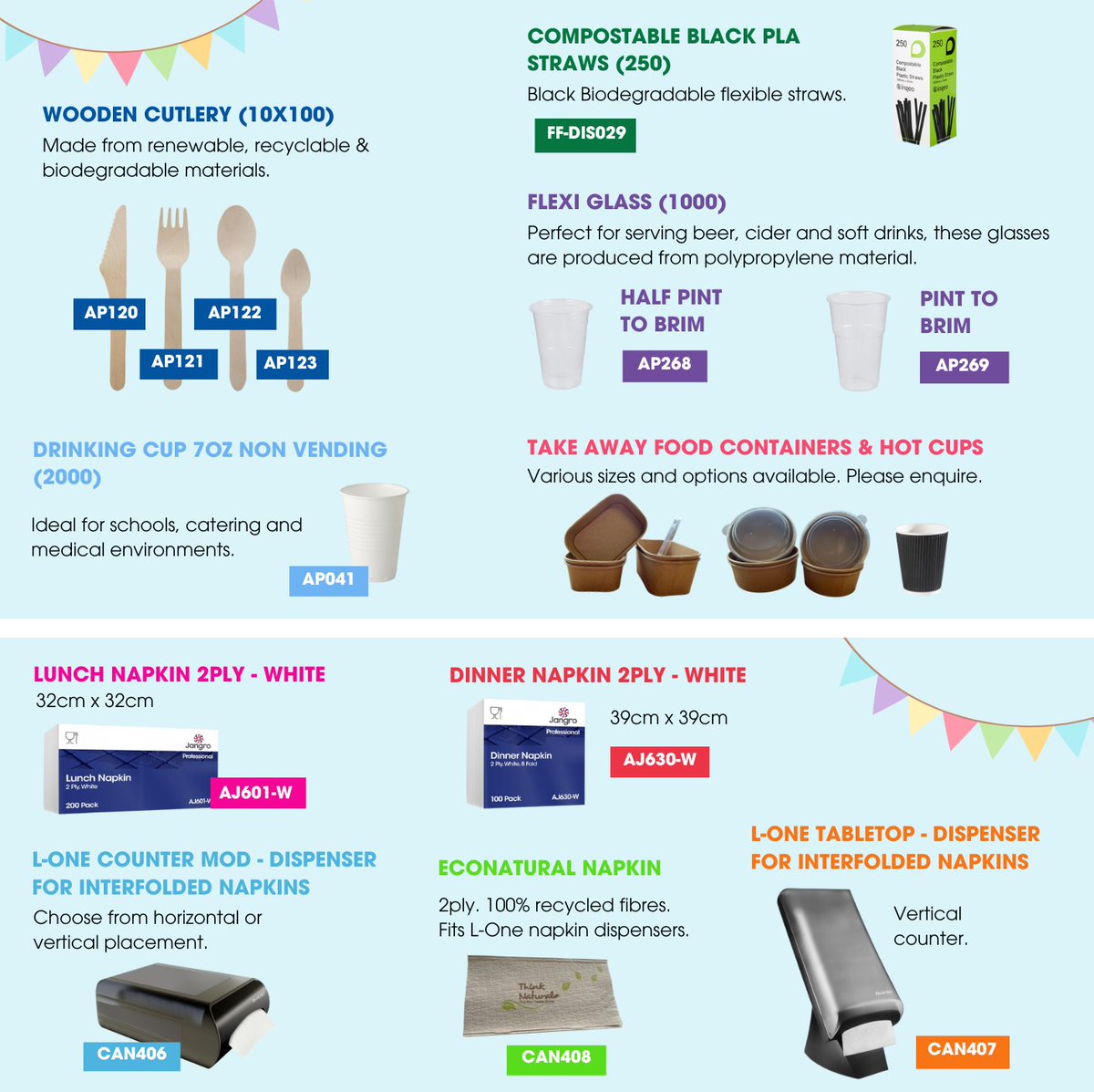 icphygiene's tweet image. 🌞Summer Catering Solutions

Running a summer market stall, festival tent, or café? We’ve got you covered!
🎉Grab &amp;amp; go containers
🍽Wooden cutlery
☕Non vending cups
💡Easy-clean napkin dispensers

Quick to grab, simple to serve.

Contact us on 01234 843666

#SummerService