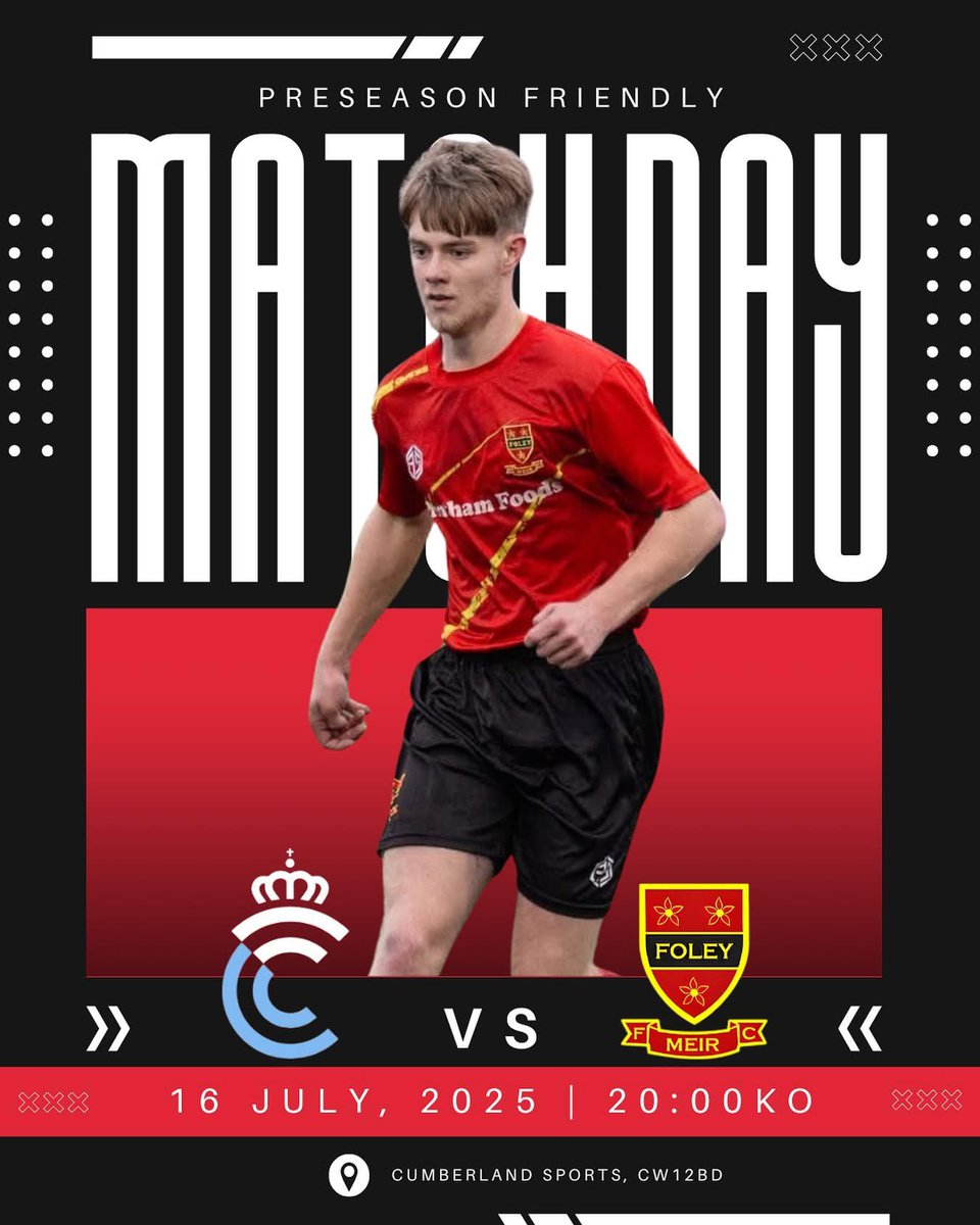 📢 MATCHDAY!

The Reserves are in action tonight against Crewe FC in thier first pre-season friendly! 💪⚽

🆚 Crewe FC vs Foley Meir Reserves
📅 Wednesday 16th July
🕢 Kick-off: 8PM
📍 Cumberland Arena
Let’s get behind the lads and kick off pre-season in style! ⚫️🔴⚫️🔴