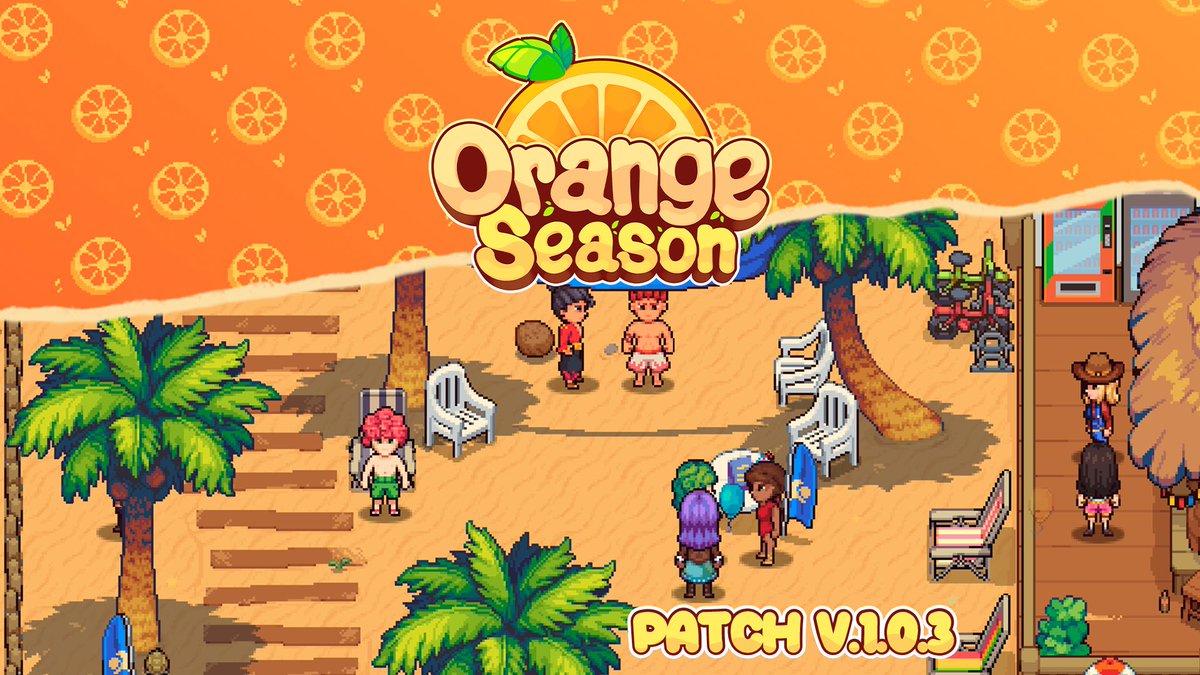New #OrangeSeason update is here! 🍊 Patch V1.0.3 is now LIVE on Steam!

🐔 Chicken coop crash issue fixed
🔃 Infinite loading screen resolved
⚙️ And more important fixes!

Update coming to other platforms soon!
🧡 More info: store.steampowered.com/news/app/41600…