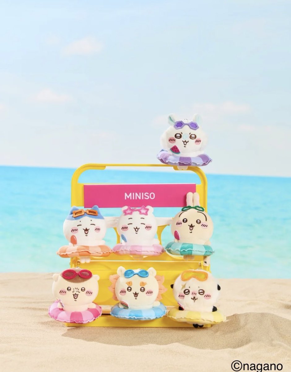 MINISOちいかわの夏の新作が可愛いな！！ マスコット、the夏☀️な感じ