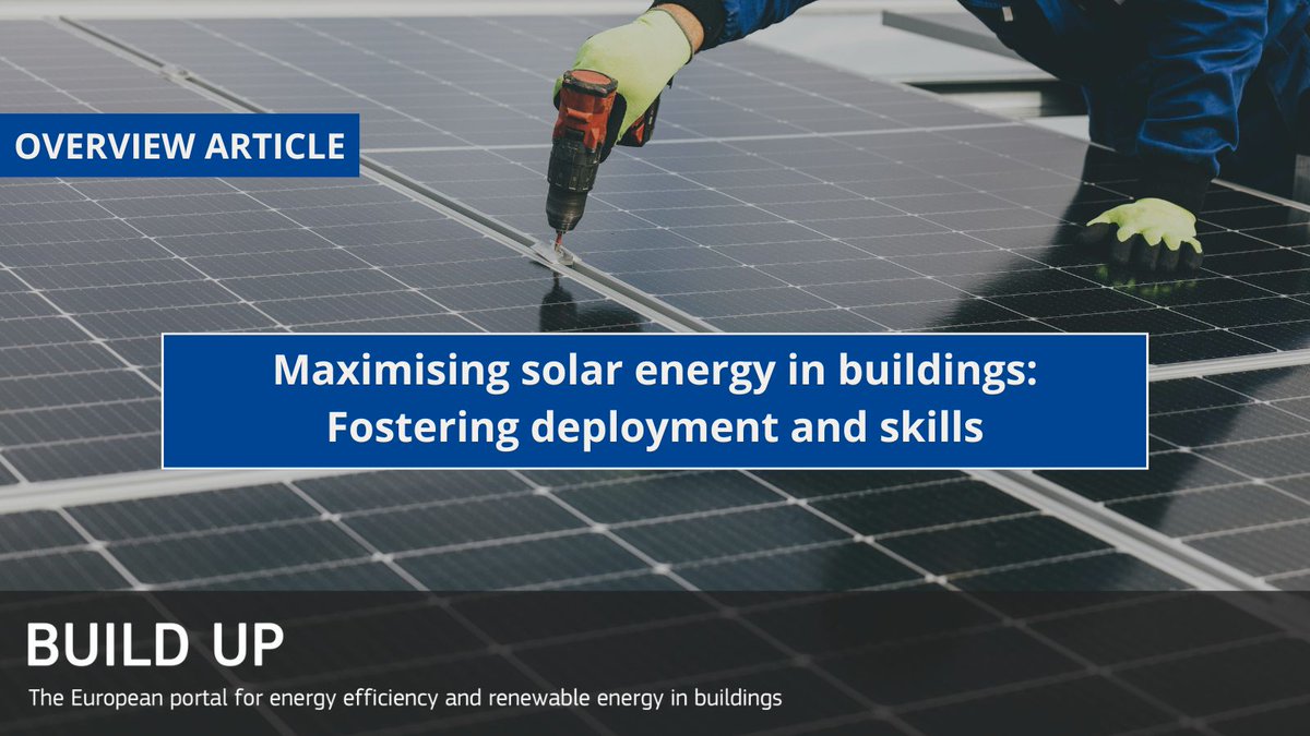 ☀️ The EU Solar Energy Strategy and the REPowerEU Plan aim to scale up rooftop solar installations, reinforce the resilience of the solar value chain, and address the shortage of skilled professionals. 

Read here 👉 build-up.ec.europa.eu/en/resources-a… 

#EnergyEfficiency #Sustainability
