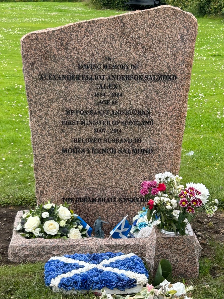 The gravestone for Alex Salmond in Strichen. Whatever your beliefs, he was a formidable politician!