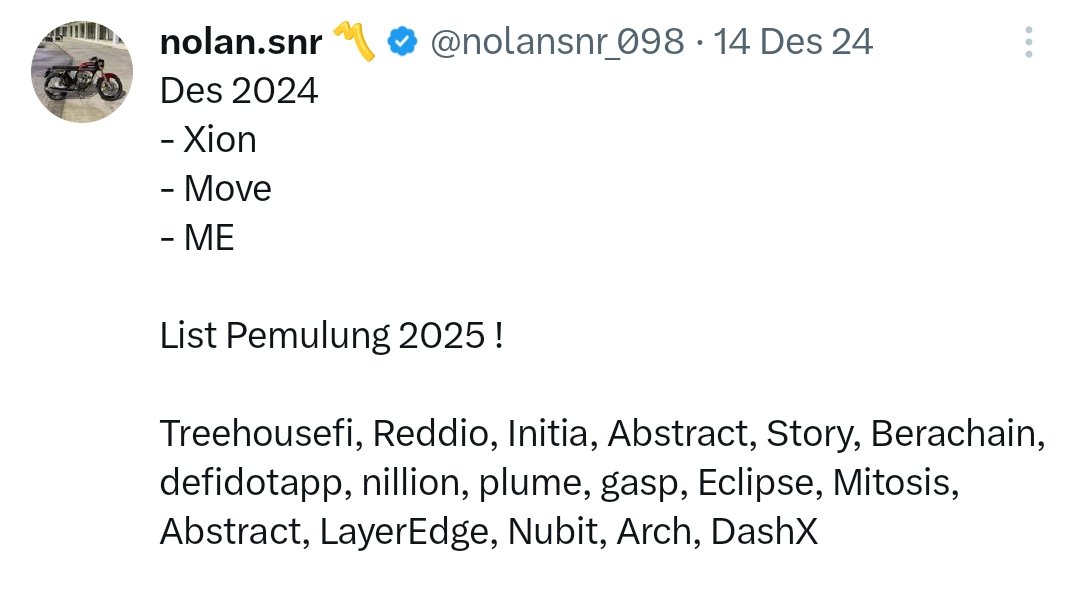 My end of year list,
finally came true!!

If you follow my journey, 
You must have felt the Jepe Max in one of these projects

• Story Protocol
• Berachain
• Initia
• Nillion
• Defidotapp
• Sophon
• Eclipse

Next list jepe soon