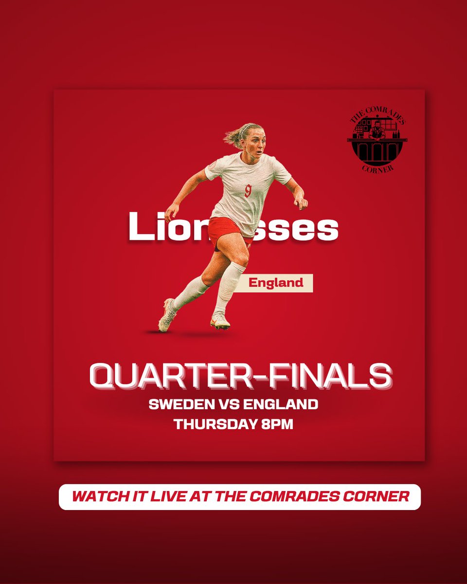 Join us for the big game tomorrow 👀

Prepare for the quarterfinals with some refreshing pints - it’s bound to be an exciting game 🍻

See you tomorrow!
