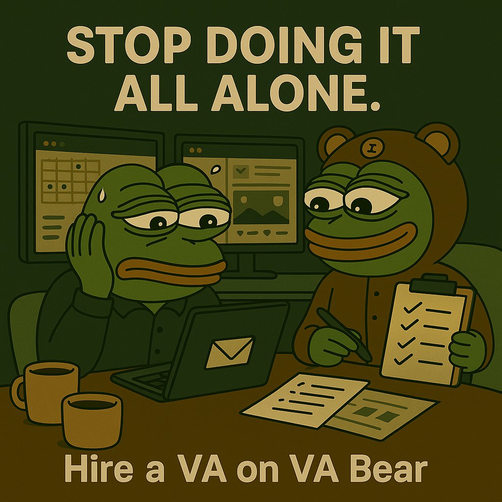 🧠 Still wearing every hat in your business?

Your inbox, calendar, content,  it’s too much for one person.

It’s time to STOP DOING IT ALL ALONE.

Hire a trained VA on VA Bear 🐻
Matched fast. Managed in one smart platform.

📌 Start here → vabear.app

#HireSmart