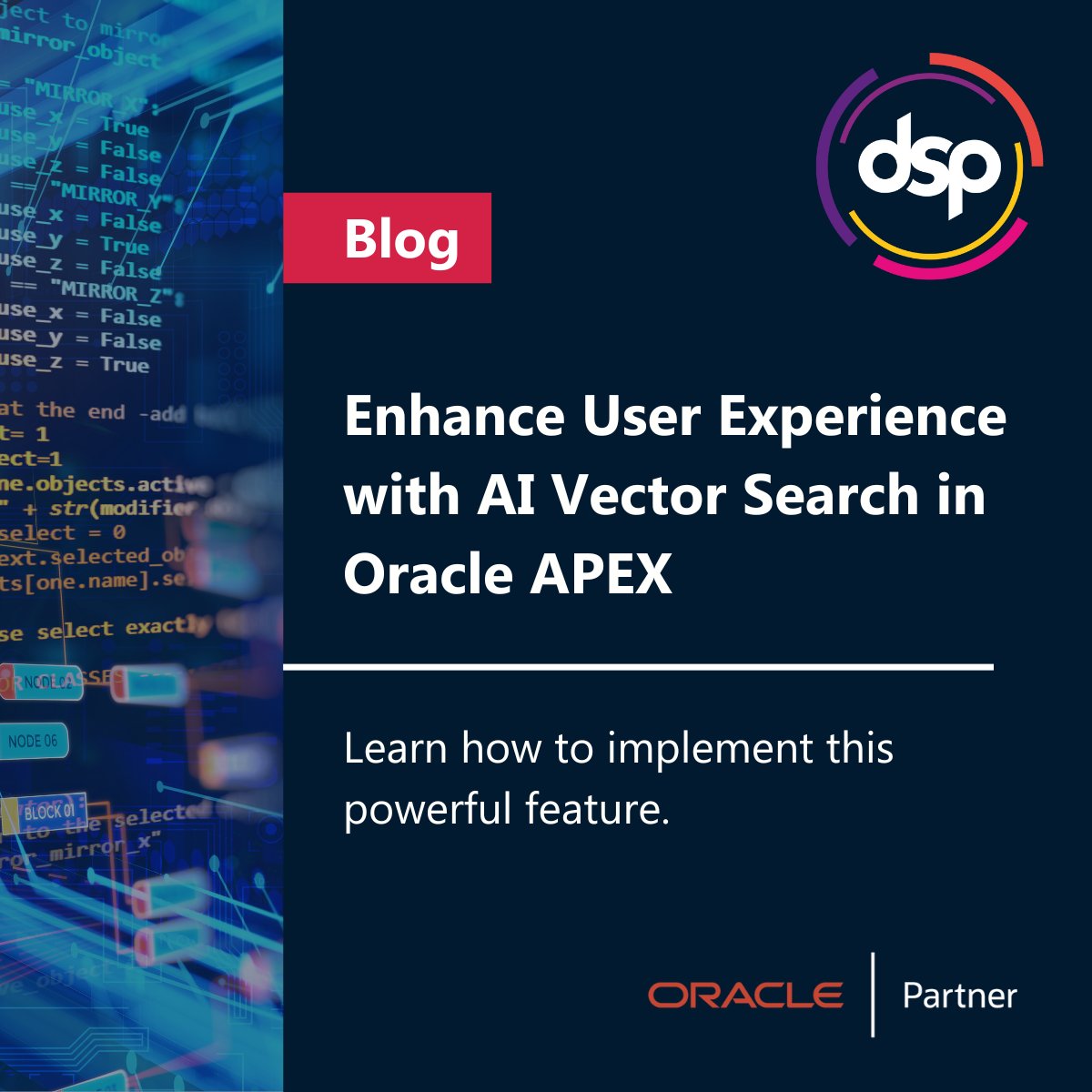 dsp_uk's tweet photo. Read our blog to explore the vector search capabilities in APEX using an ONNX model and how integrating vector search can improve the user experience and accuracy of search in applications.

🔗 https://t.co/wrLu6zivbs

#OracleAPEX #APEX #orclapex #AIVectorSearch #OraclePartner https://t.co/3K0cyo71Fd