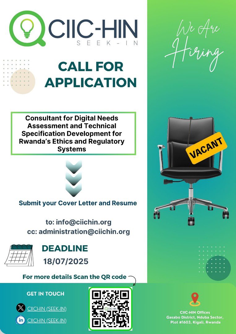 WE ARE HIRING !! 
See link below to apply 

ciichin.org/careers/
#ethicsharmonization #healthsystemsstrengthening