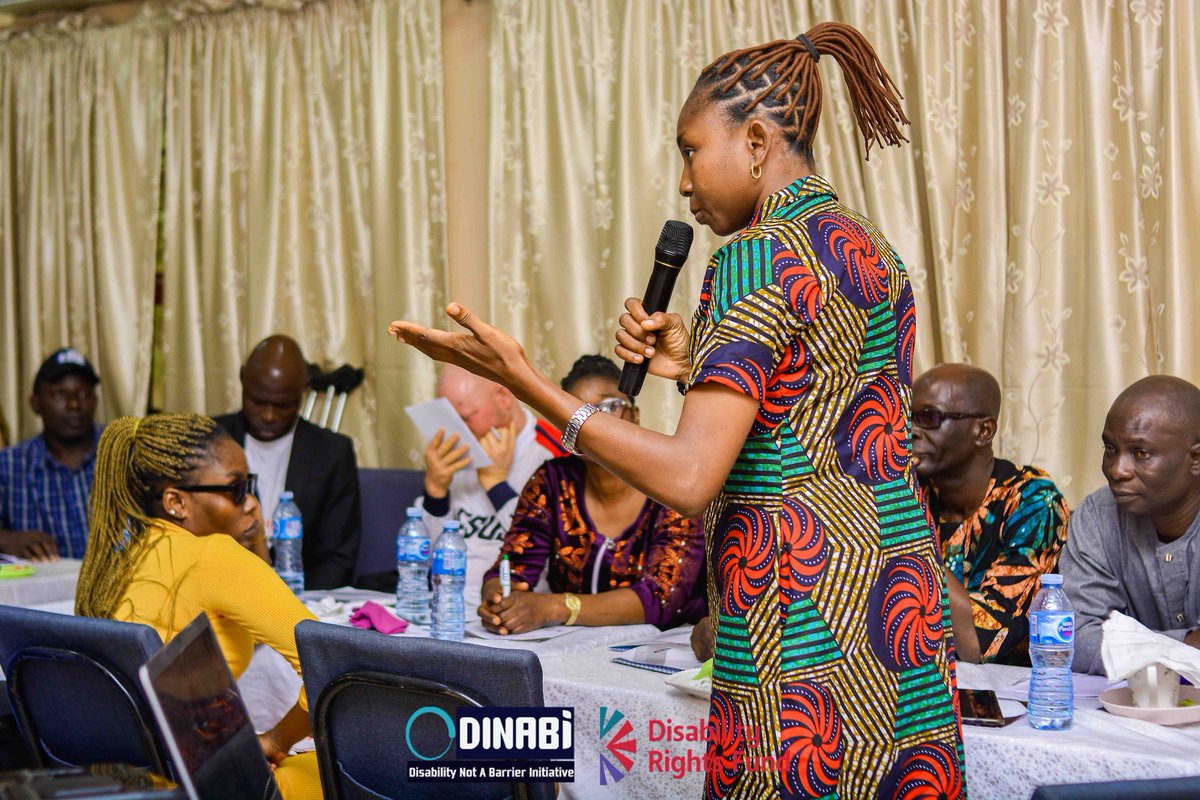 DinabiNig's tweet image. Stakeholders making recommendations during a one day workshop on the development of PWD Needs Assessment towards 2026 budget in @OndoStateOnline organized by @DinabiNig with funding from @DisabRightsFund held at Sunview Hotel, Alagbaka, Akure.